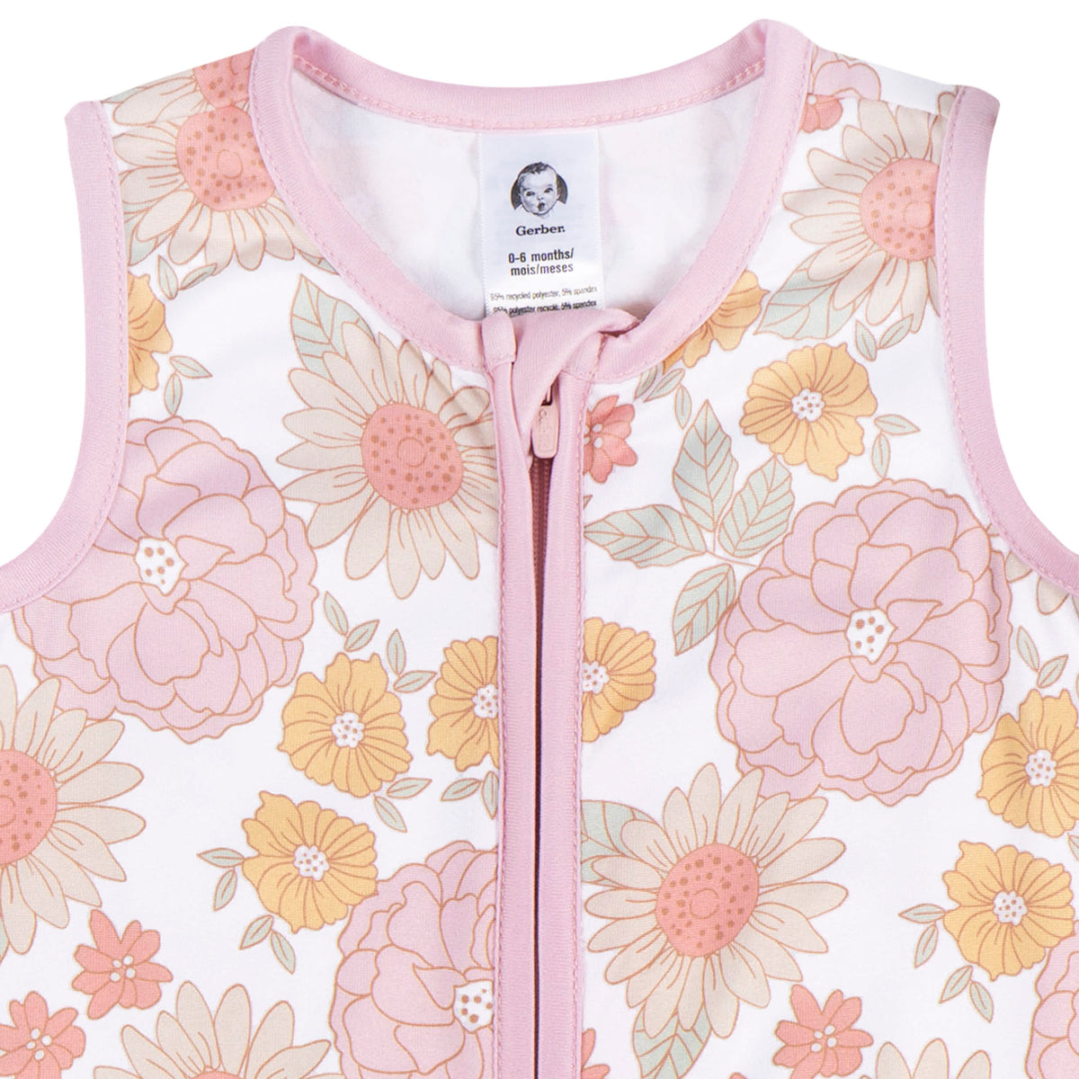 Baby Girls Retro Floral Sleepbag Wearable Blanket, view 2