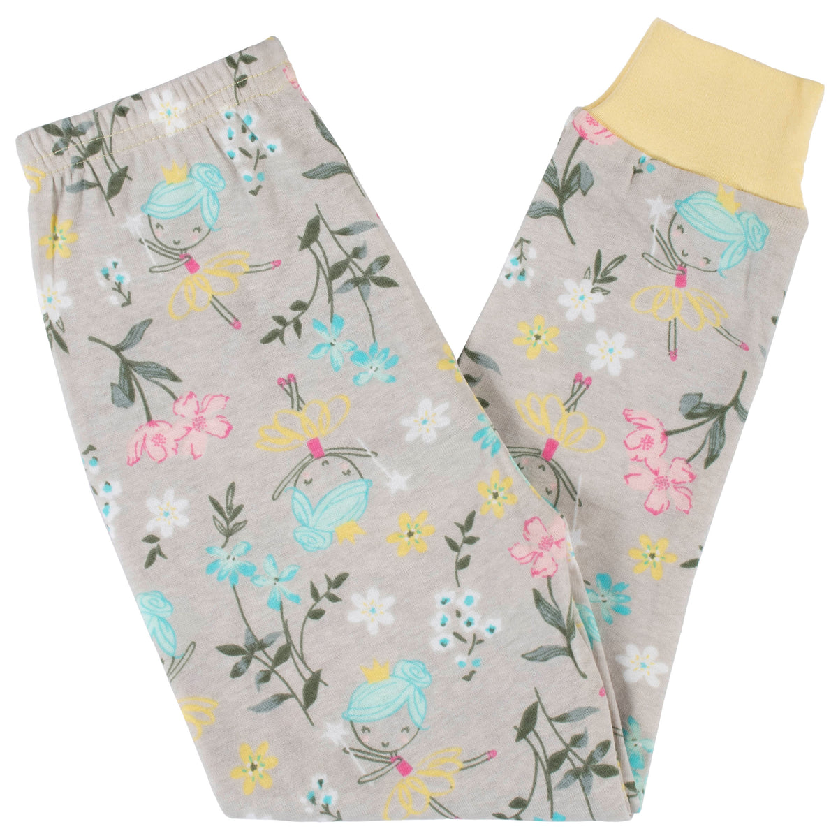 4-Piece Infant & Toddler Girls Yellow Garden Snug Fit Cotton Pajamas, view 5