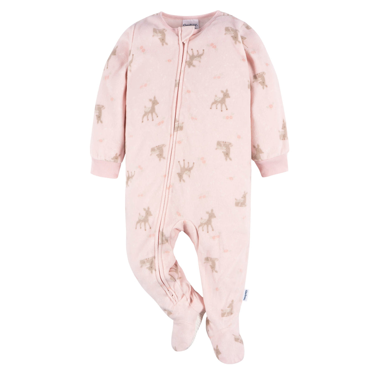 3-Pack Baby & Toddler Girls Pink Deer Fleece Pajamas, view 7