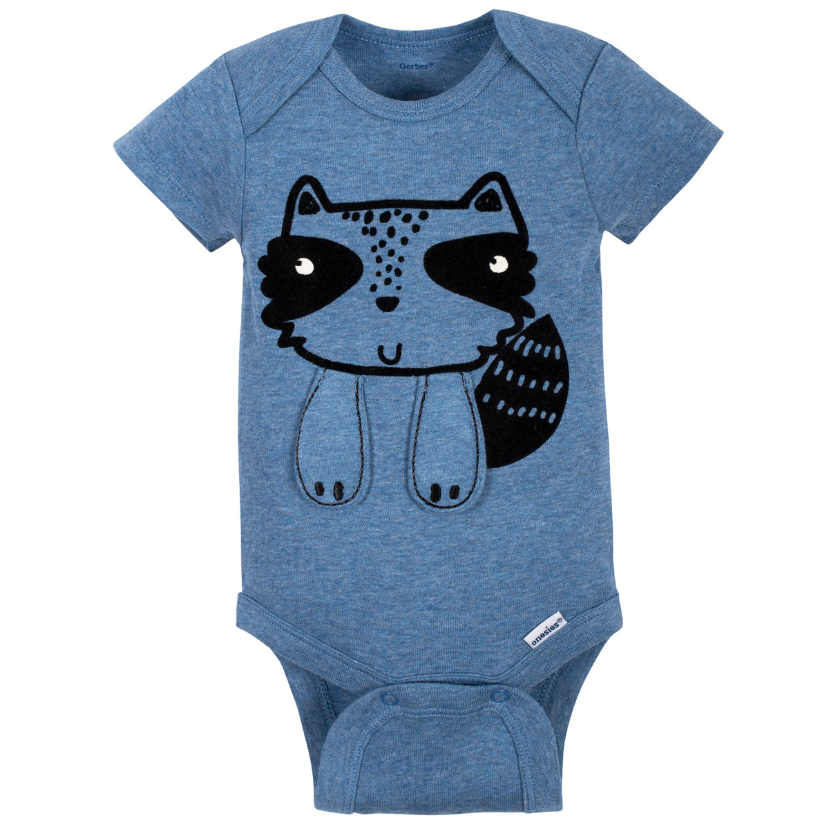 3-Pack Baby Boys Raccoon Short Sleeve Onesies Bodysuits, view 2