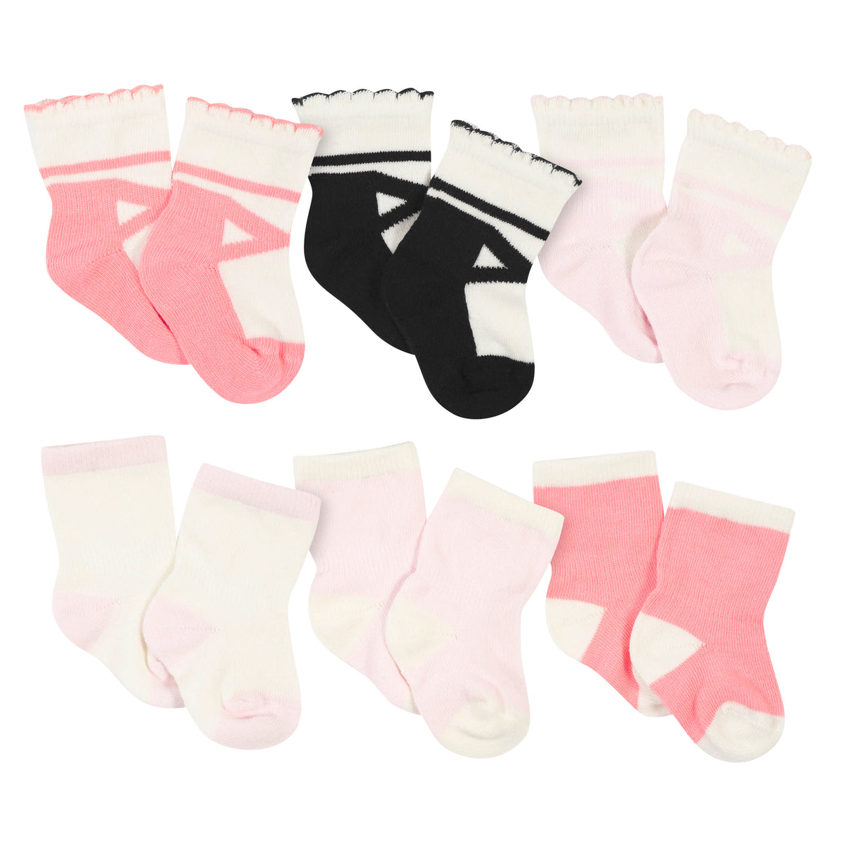 6-Pack Baby Girls Ballerina Wiggleproof Socks