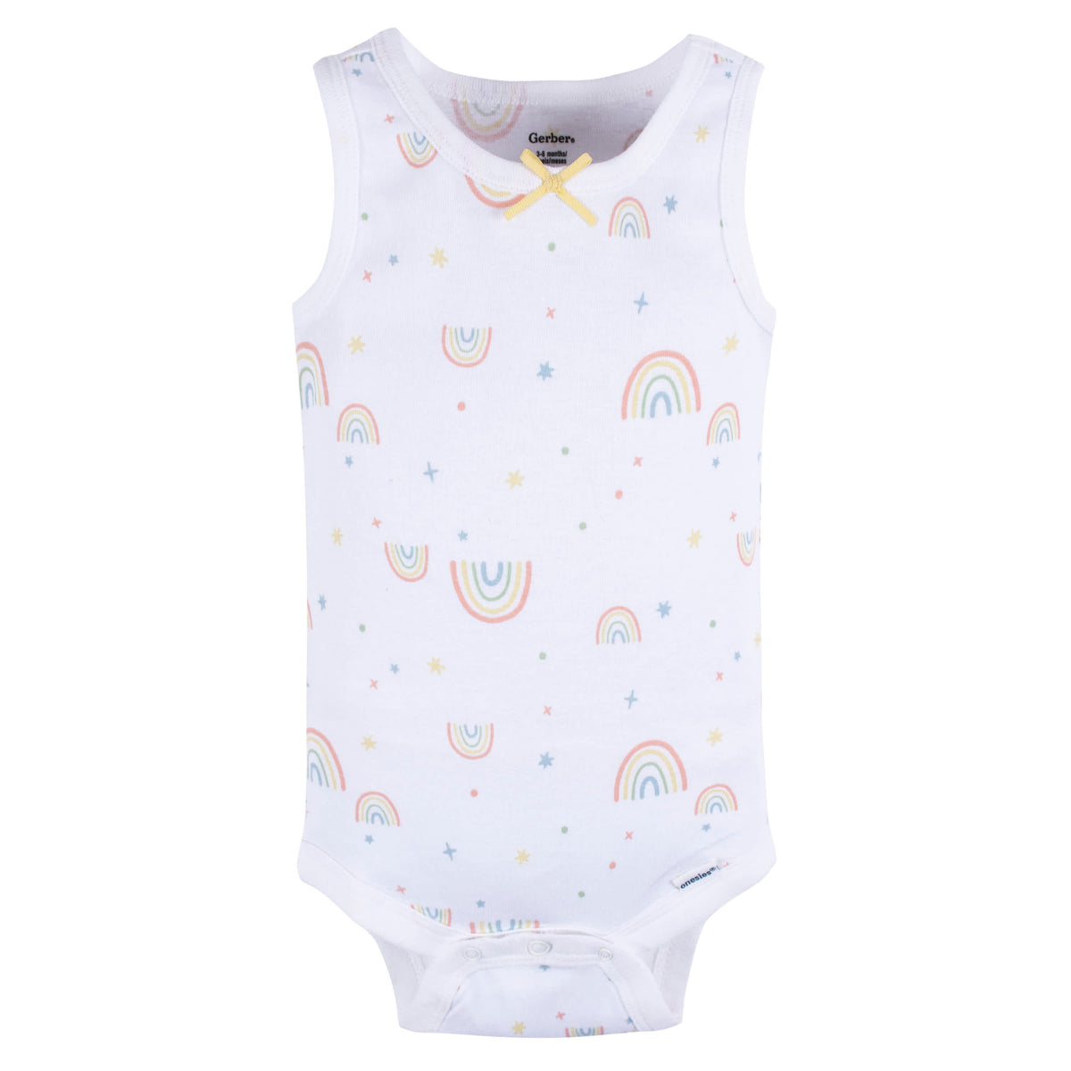 5-Pack Baby Girls Orange Flowers Sleeveless Onesies Bodysuits, view 2