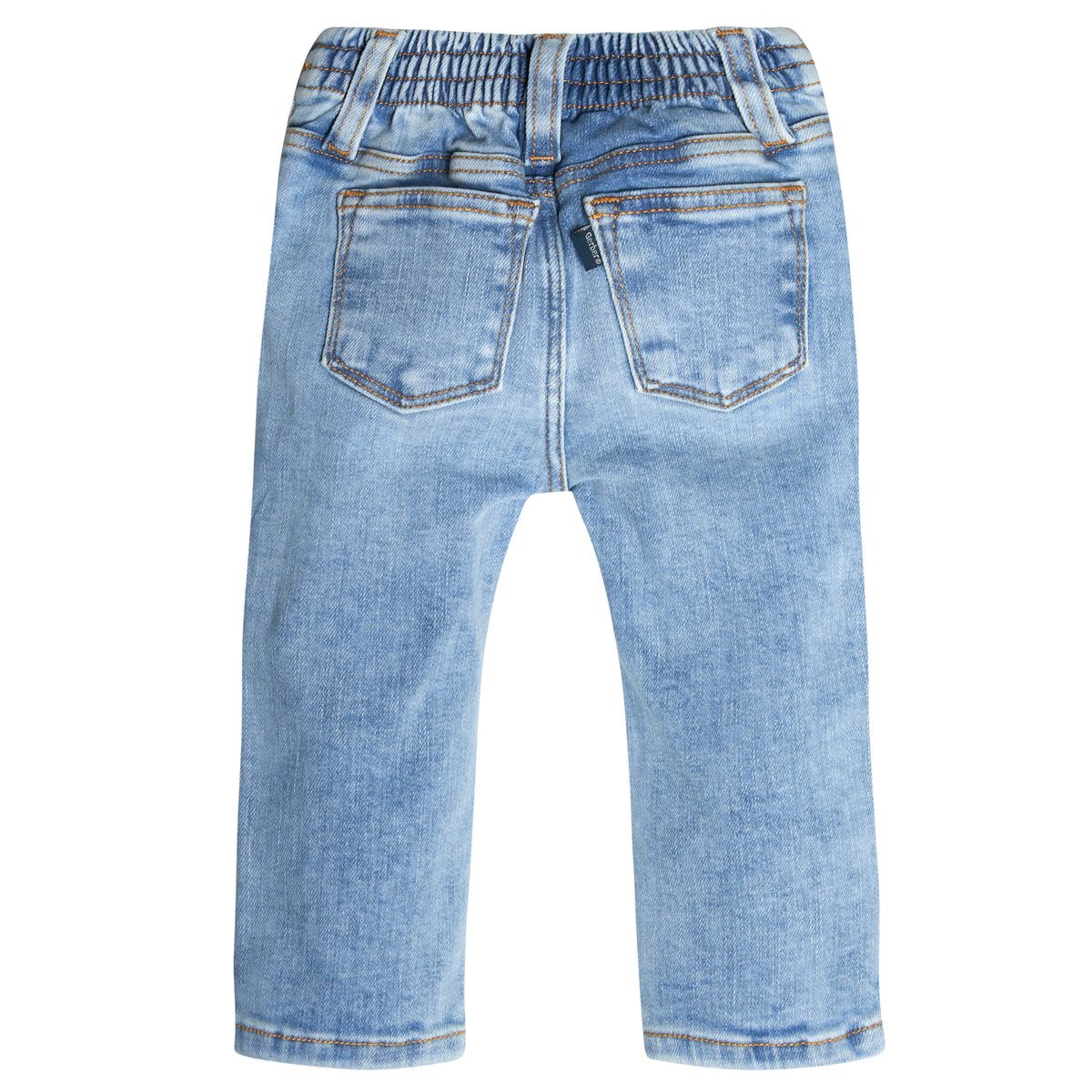 Baby Neutral Light Blue Straight Fit Jeans With Elastic Back, view 8