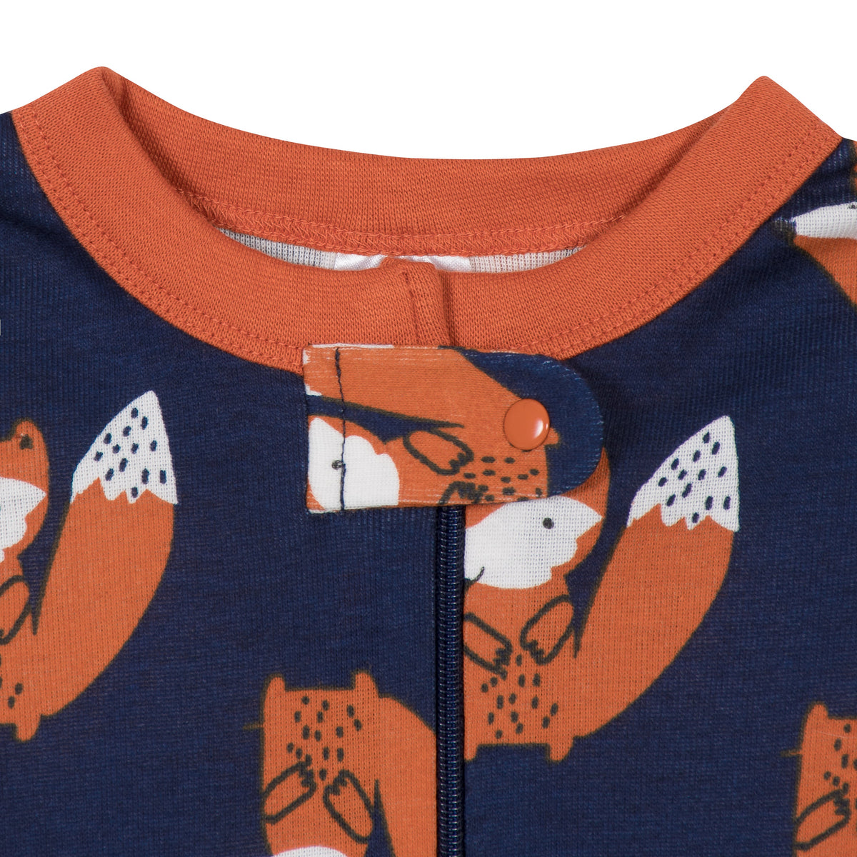 2-Pack Boys Fox Snug Fit Footed Cotton Pajamas, view 3