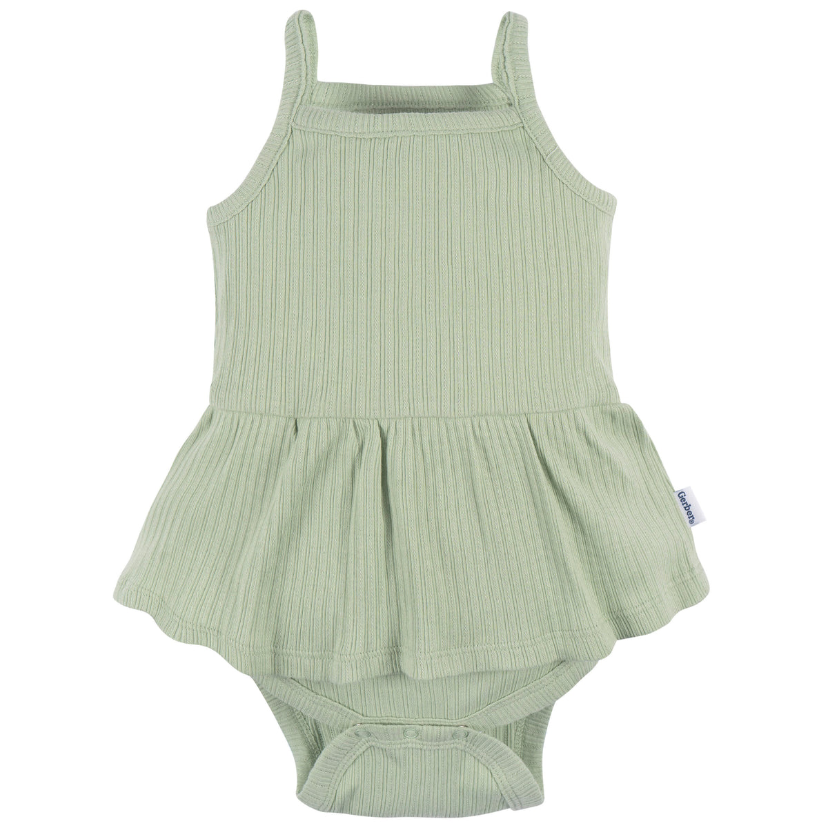 3-Pack Baby Girls Antique White Sleeveless Skirted Onesies Bodysuits, view 6