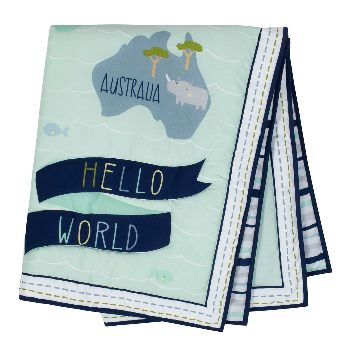 3-Piece Baby Boys Hello World Bedding Set, view 2