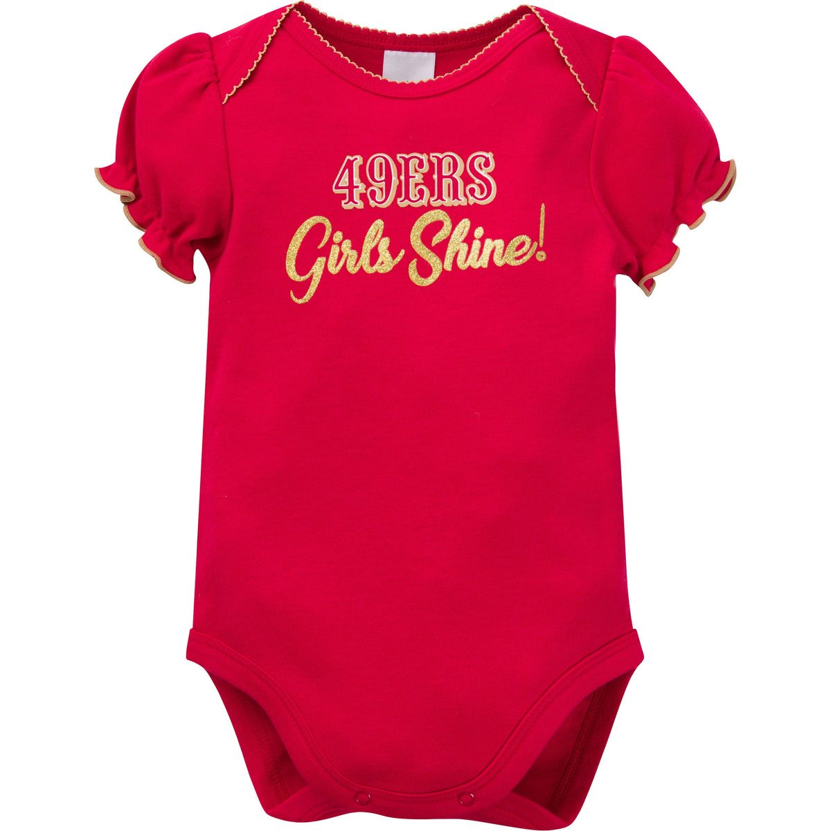 3-Pack Baby Girls 49ers Short Sleeve Bodysuits, view 2