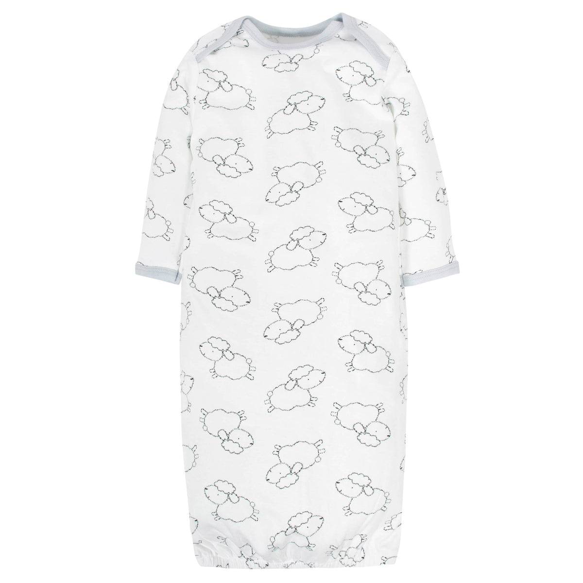 4-Pack Baby Neutral Sheep Lap Shoulder Gowns, view 2