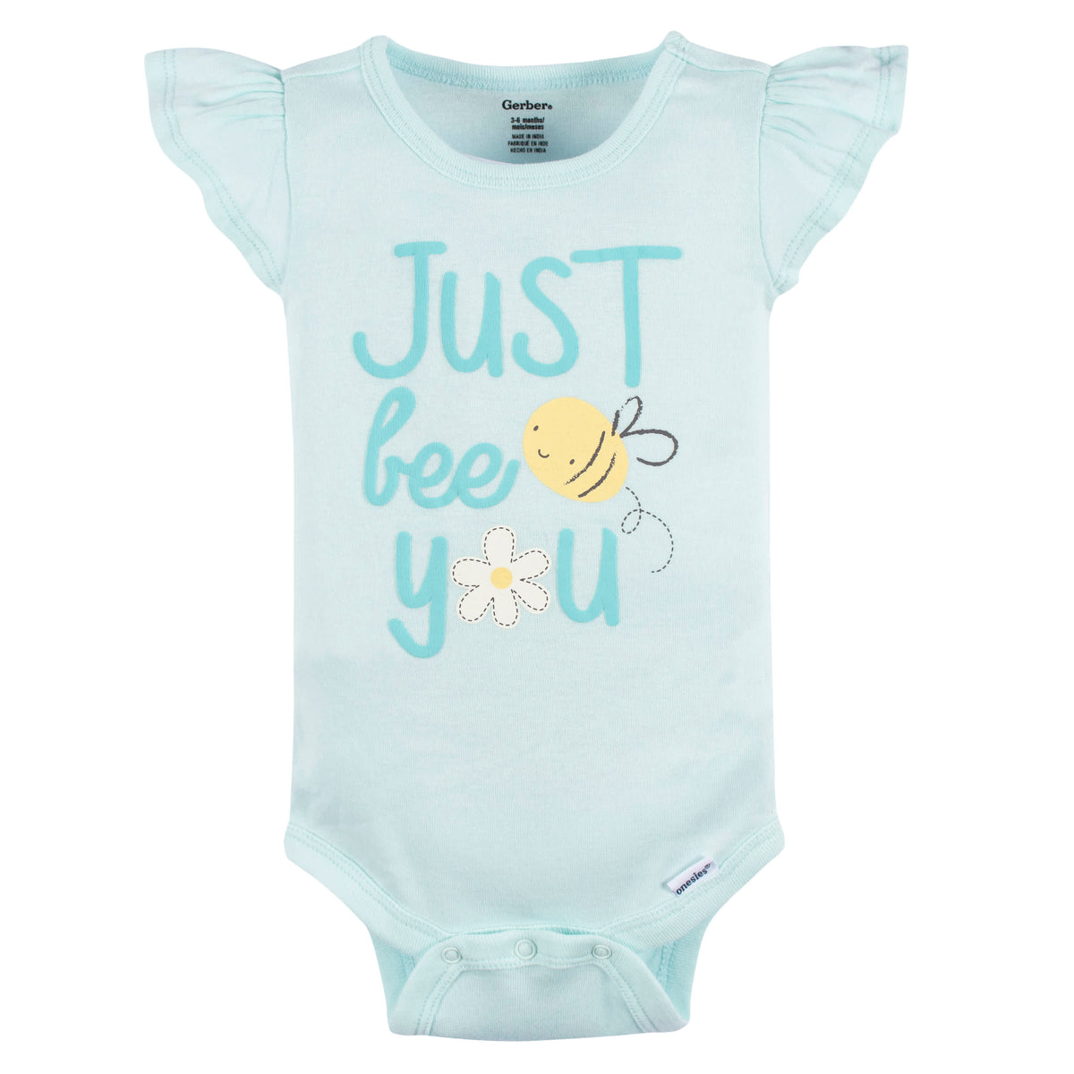 4-Pack Baby Girls Bee Petals Short Sleeve Onesies Brand Bodysuits, view 2