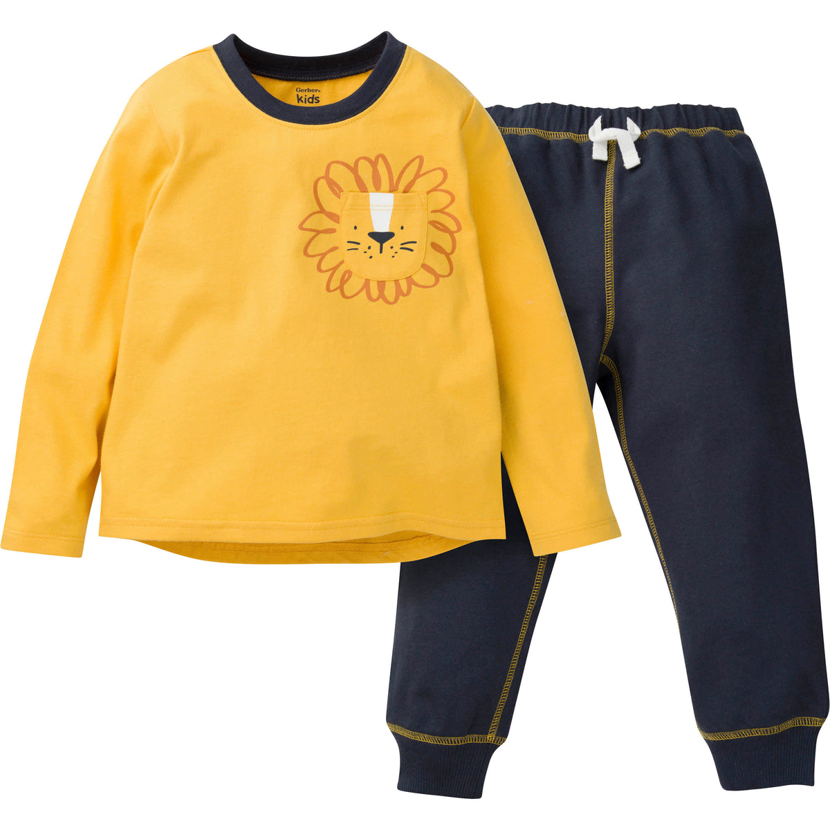 2-Piece Baby & Toddler Boys Animals Long Sleeve Shirt & Jogger Pants Set