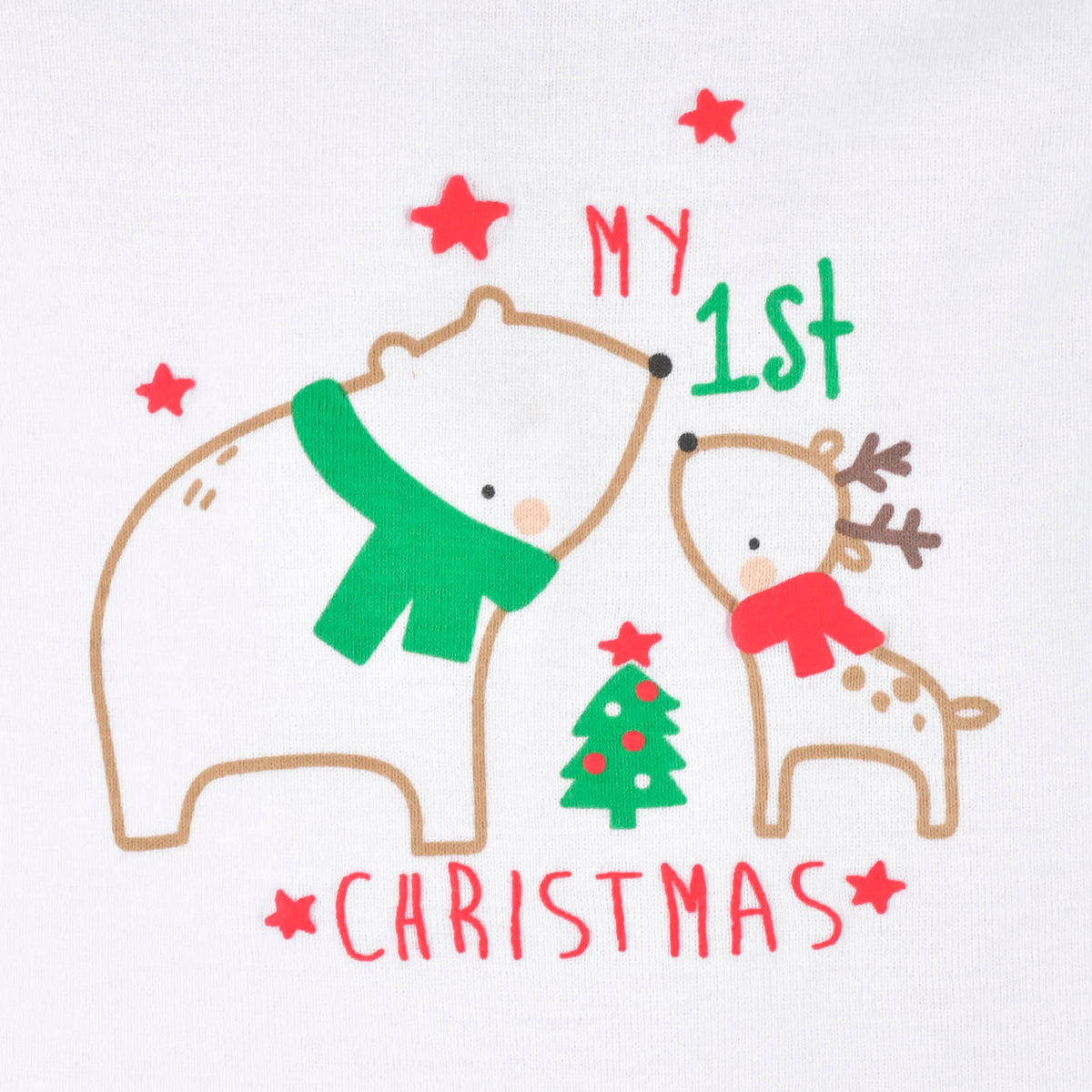 3-Piece Baby Polar Bear & Reindeer Onesies Bodysuit, Pants, & Cap Set, view 6