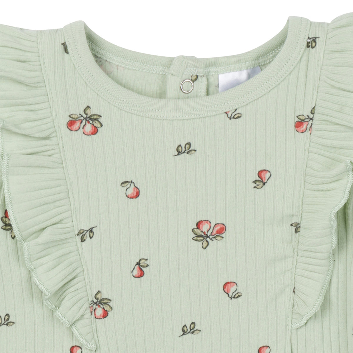 Baby Girls Green Pears Romper, view 2