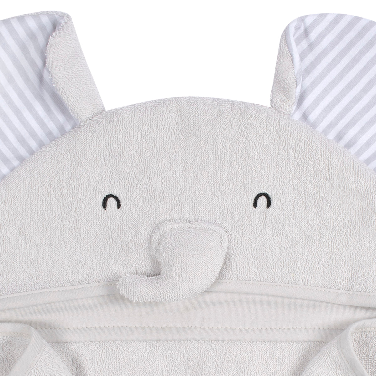 4-Piece Baby Neutral Grey Elephant Towel & Washcloths, view 6