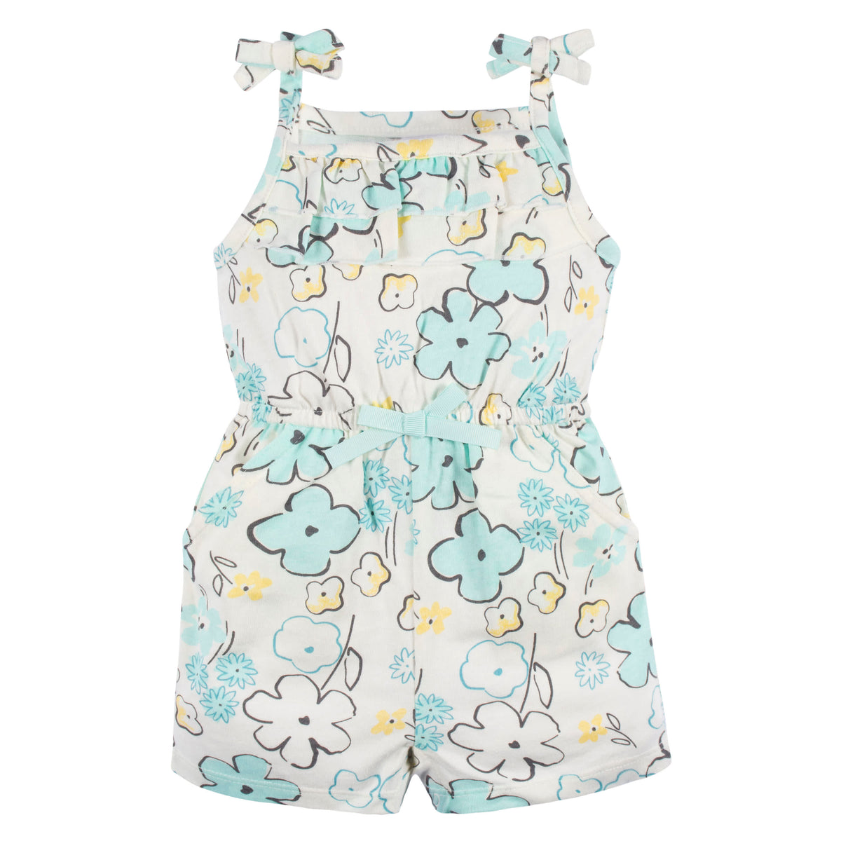 2-Pack Baby & Toddler Girls Bee Petals Tank Rompers, view 4