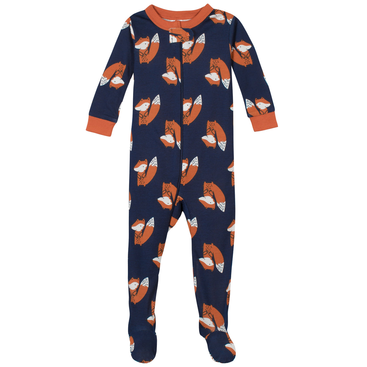 2-Pack Boys Fox Snug Fit Footed Cotton Pajamas, view 2