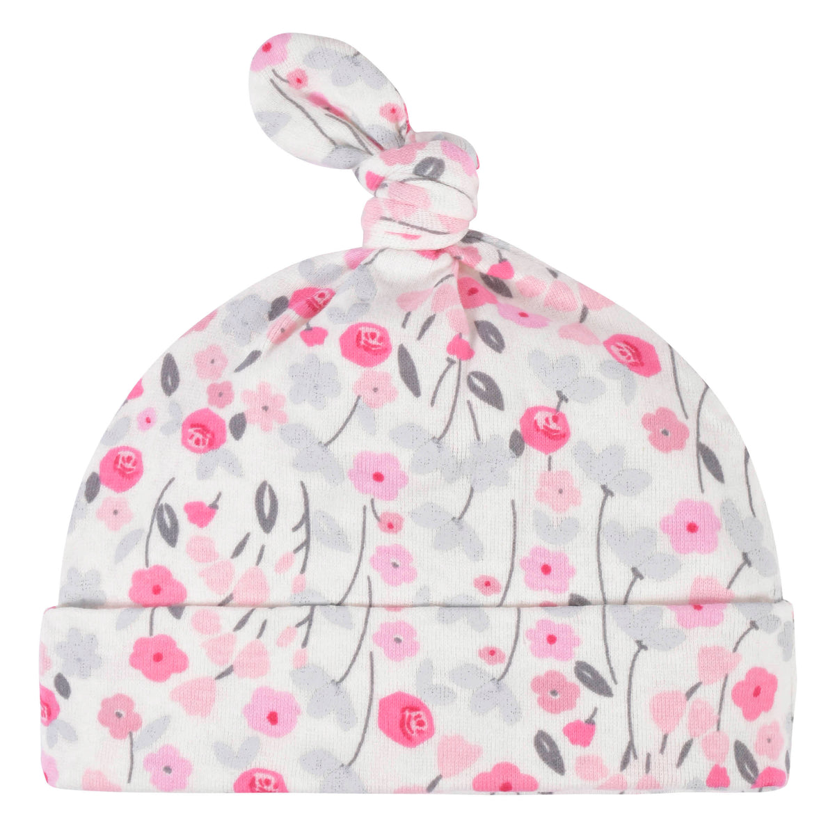 2-Piece Baby Girls Floral Gown & Cap Set, view 3