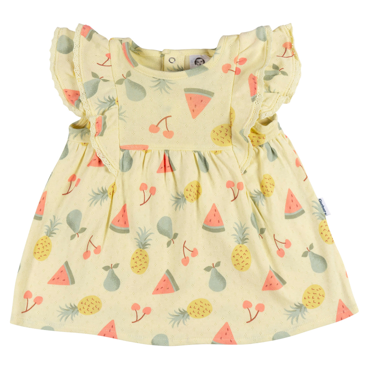 2-Piece Baby Girls Fruit Dress & Diaper Cover, view 3