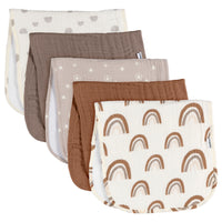 5-Pack Baby Girls Multi Rainbow Muslin Burpcloth