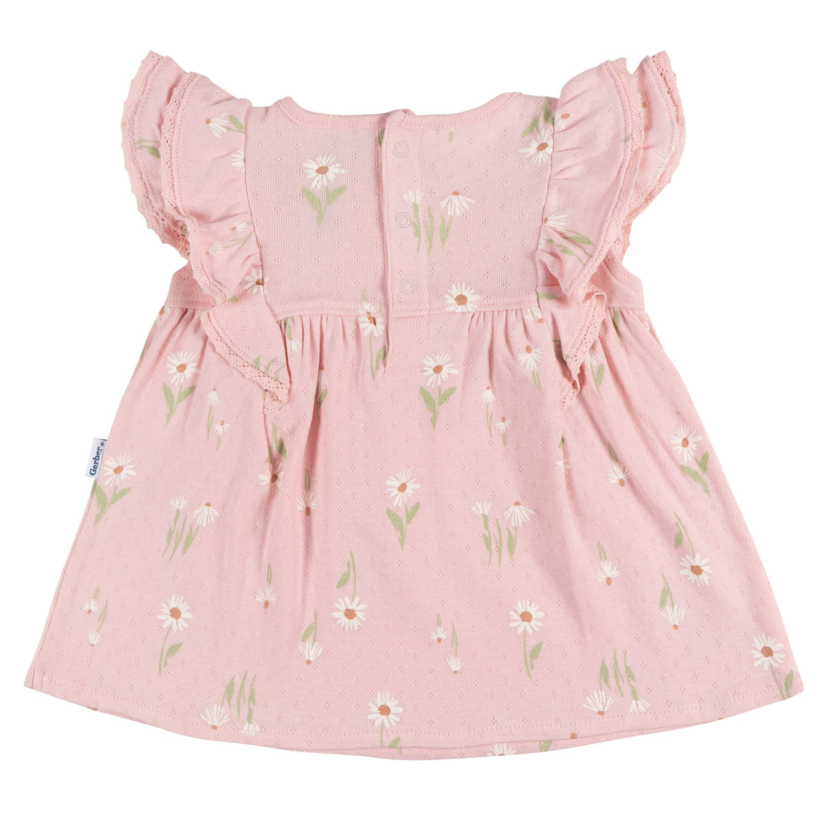 2-Piece Baby Girls Daisies Dress & Diaper Cover, view 5