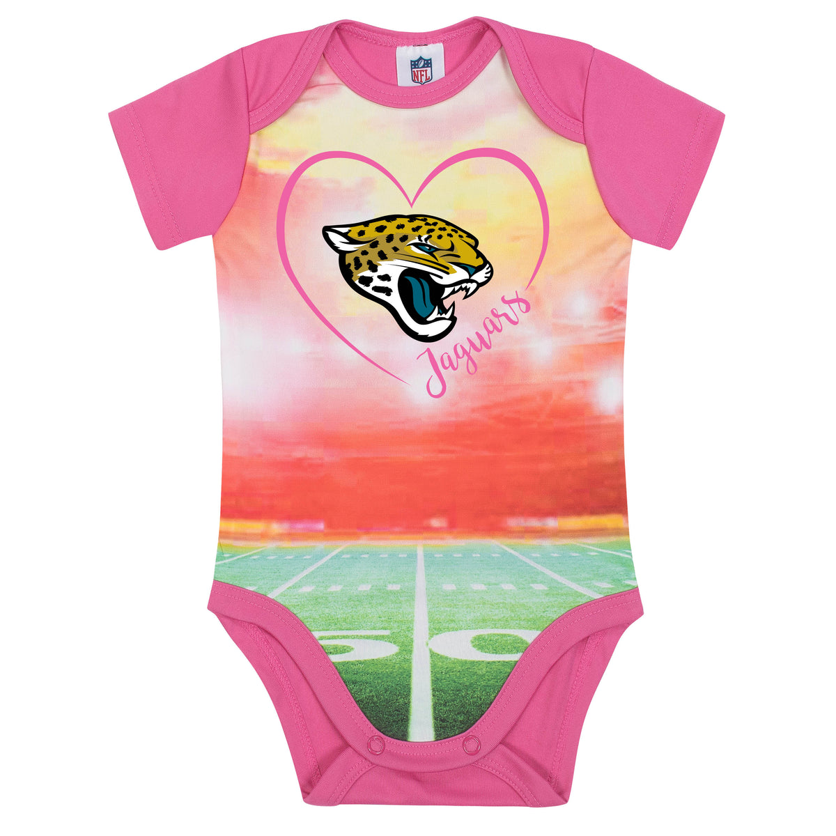 Jacksonville Jaguars Baby Girls Short Sleeve Bodysuit