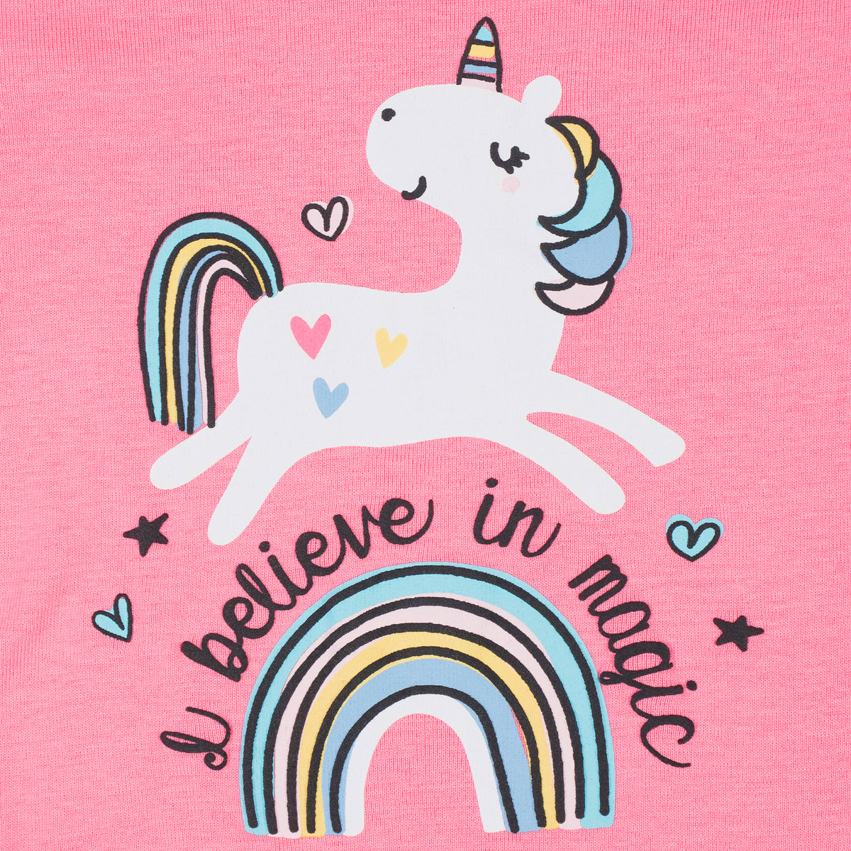 4-Piece Girls Unicorn Snug Fit Cotton Pajamas, view 3
