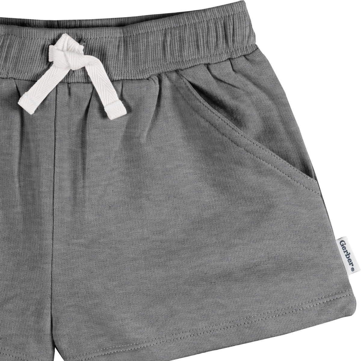 3-Pack Baby & Toddler Girls Green/Oatmeal/Dk Grey Heather Knit Short, view 3