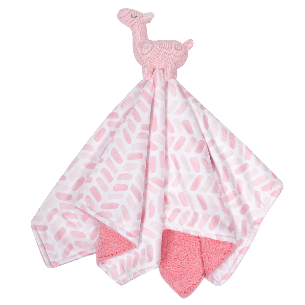 Just Born Baby Girls Pink Llama Extra-Large Security Blanket, view 2