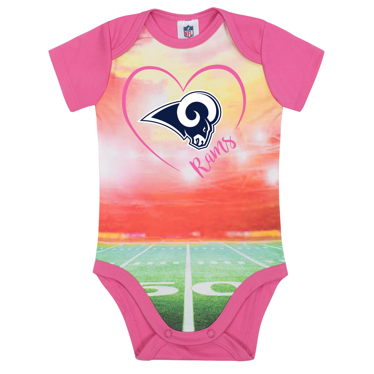 Los Angeles Rams Baby Girls Short Sleeve Bodysuit