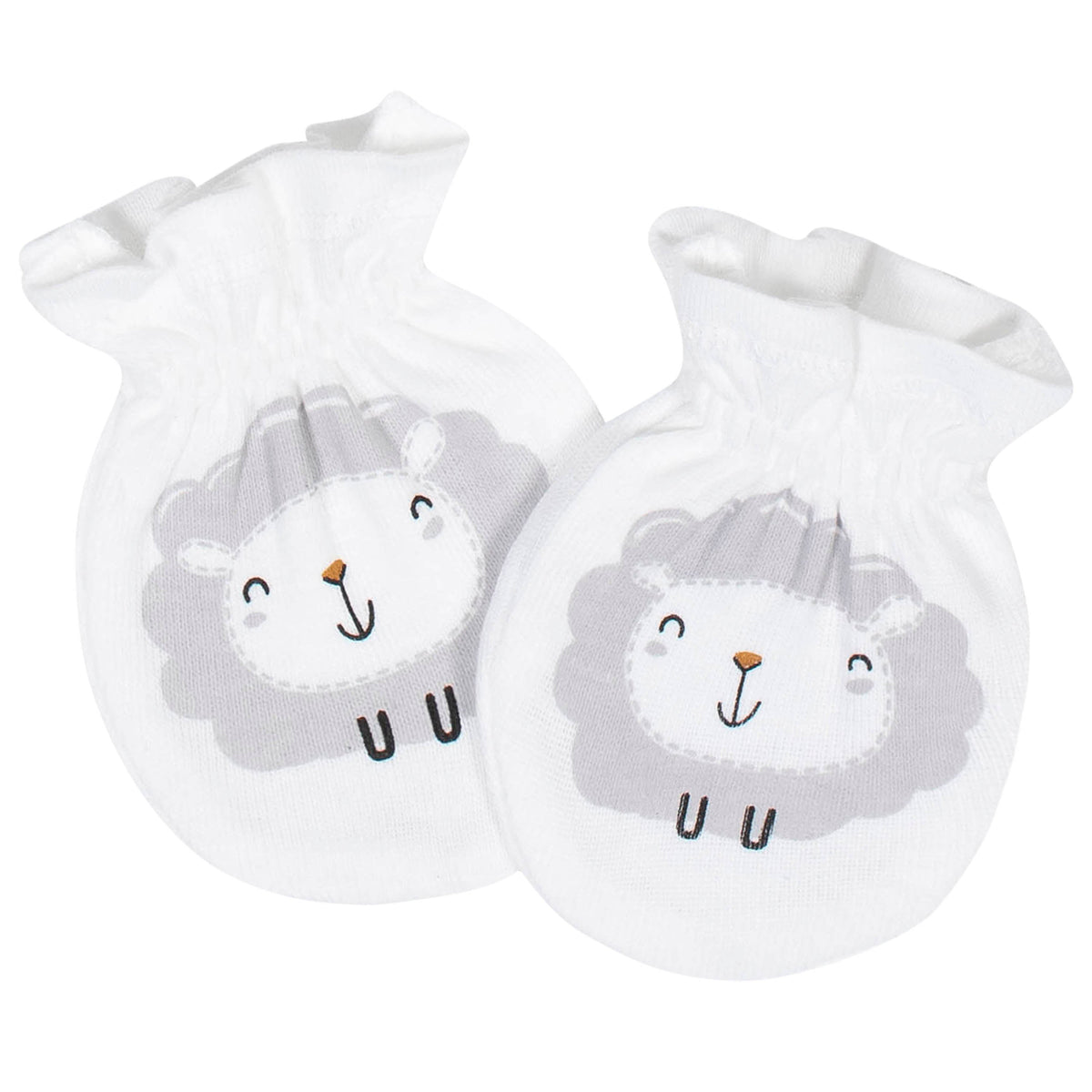 2-Pack Baby Neutral Lamb No Scratch Mittens, view 2