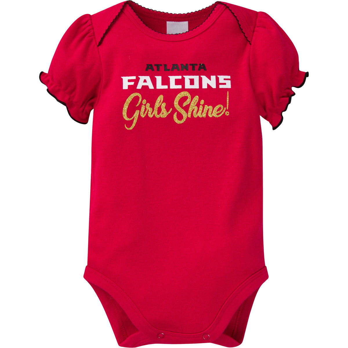 3-Pack Baby Girls Falcons Short Sleeve Bodysuits, view 2