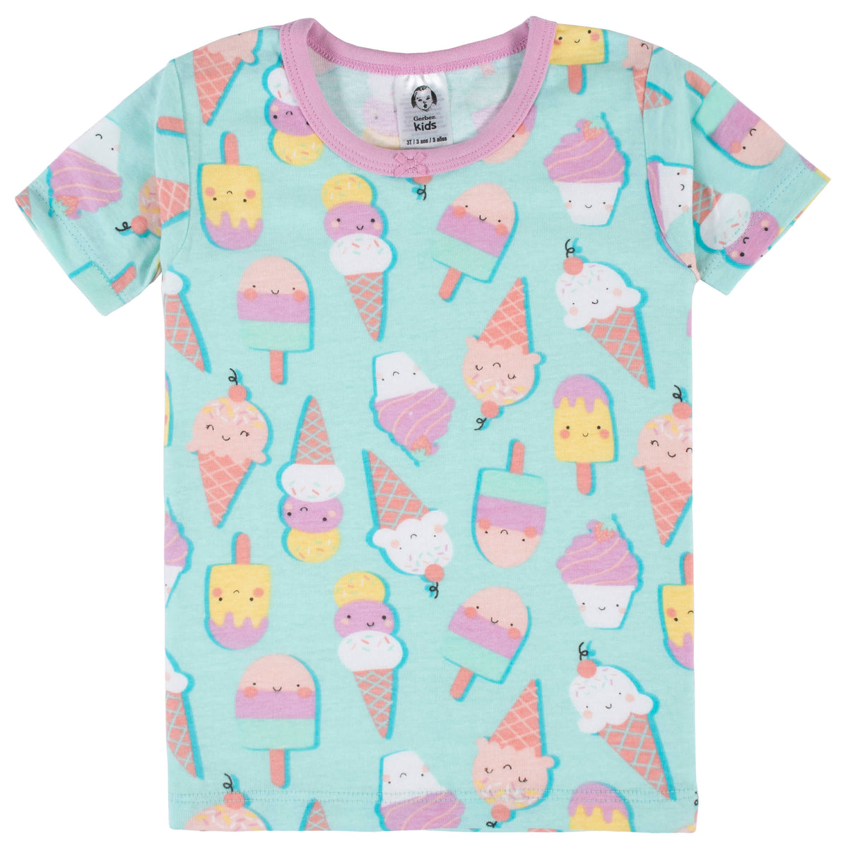 4-Piece Infant & Toddler Girls Ice Cream Dreams Snug Fit Cotton Pajamas, view 6
