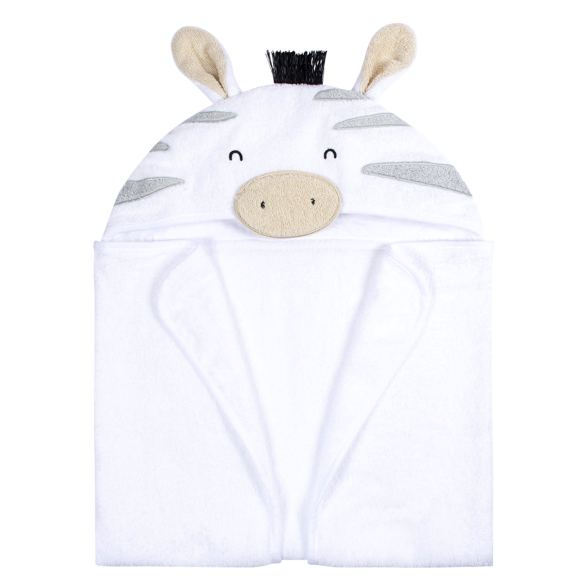4-Piece Baby Neutral Grey Zebra Towel & Washcloths, view 5