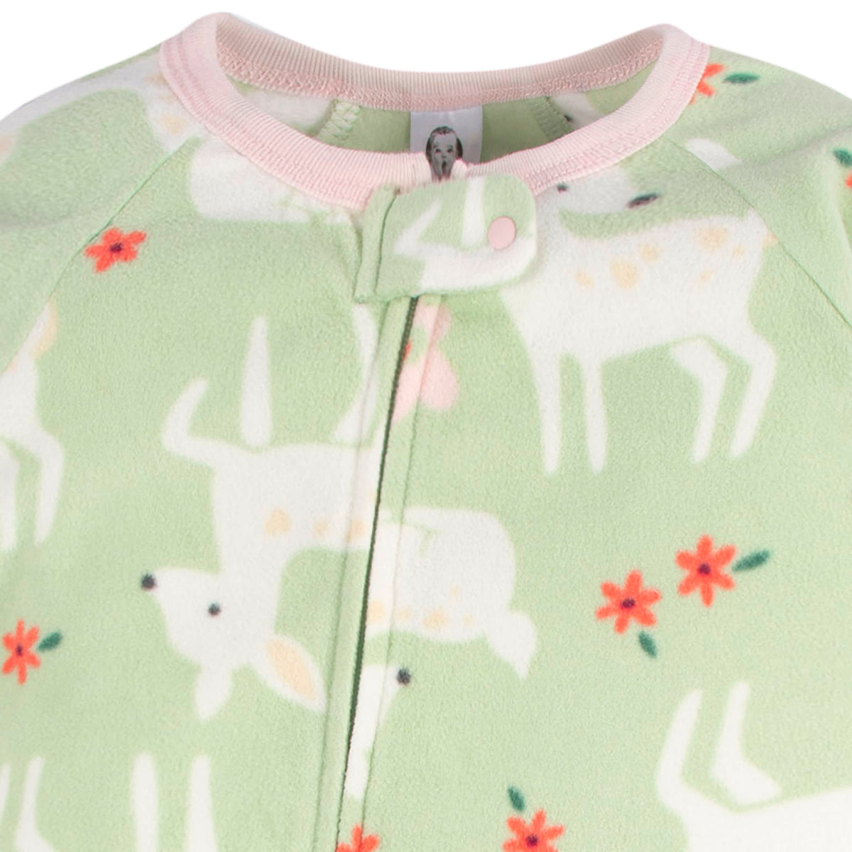 2-Pack Baby & Toddler Girls Deer Fleece Sleepers, view 5