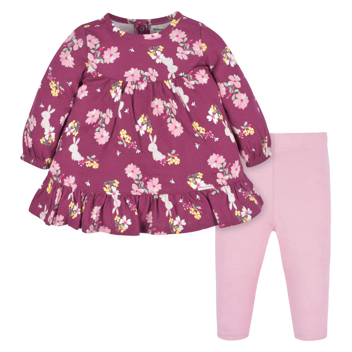 2-Piece Baby & Toddler Girls Apple Bouquets Long Sleeve Dress & Leggings Set