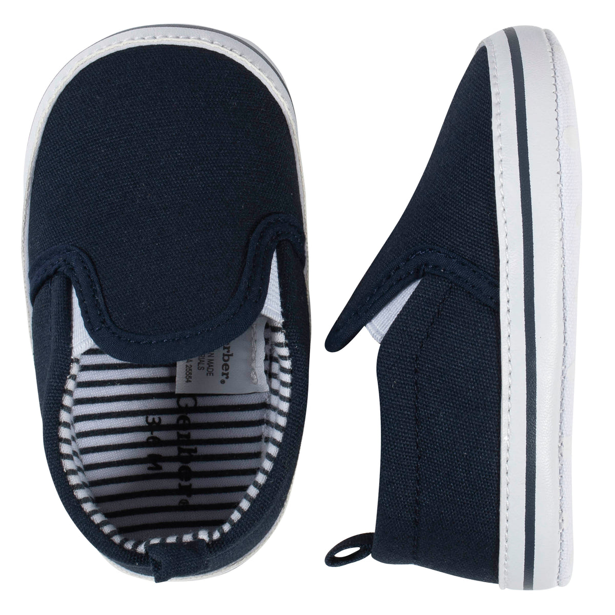Baby Navy Slip-On Sneaker, view 3