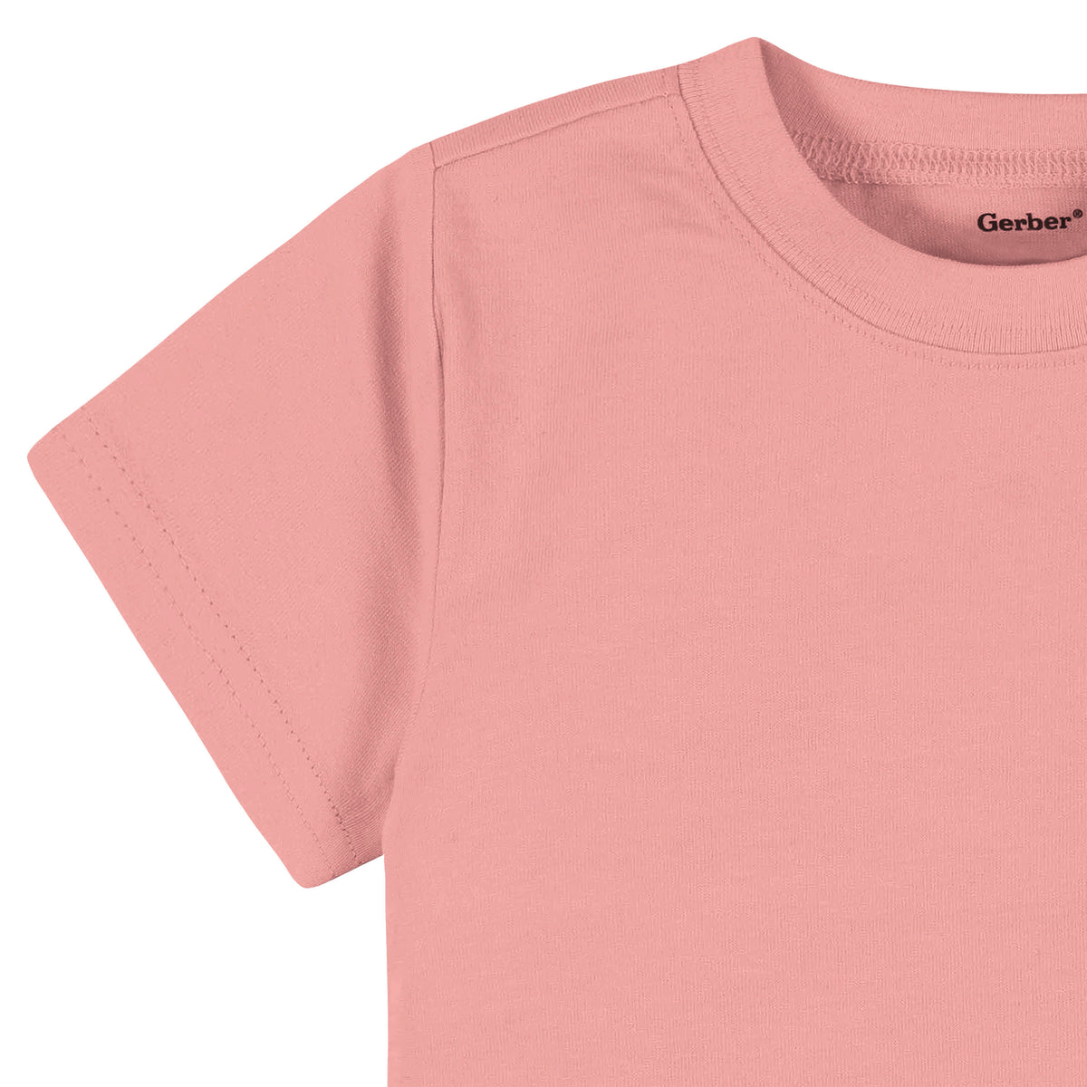 5-Pack Baby & Toddler Girls Mauve Pink Premium Short Sleeve T-Shirts, view 3