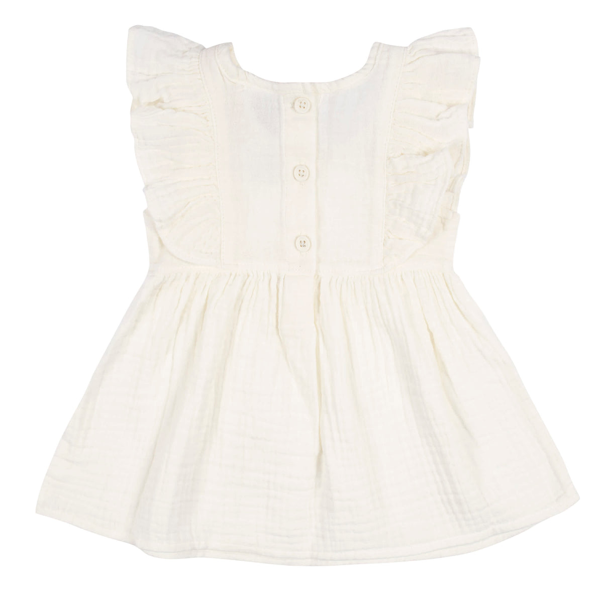 2-Piece Baby & Toddler Girls Ivory Gauze Dress & Diaper Cover Set, view 5