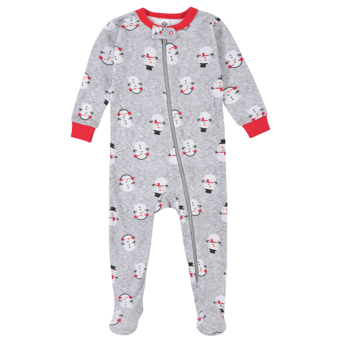 Baby Snowman Snug Fit Footed Cotton Pajamas