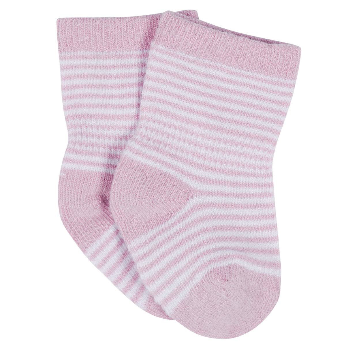 12-Pack Baby & Toddler Girls Rainbow Floral Jersey Crew Wiggle Proof Socks, view 3