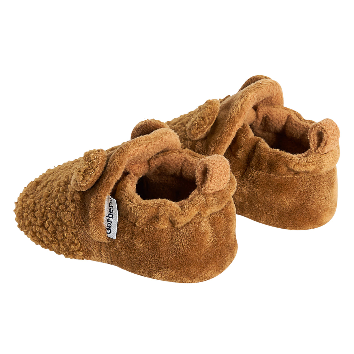 Baby Neutral Brown Sherpa Booties, view 5