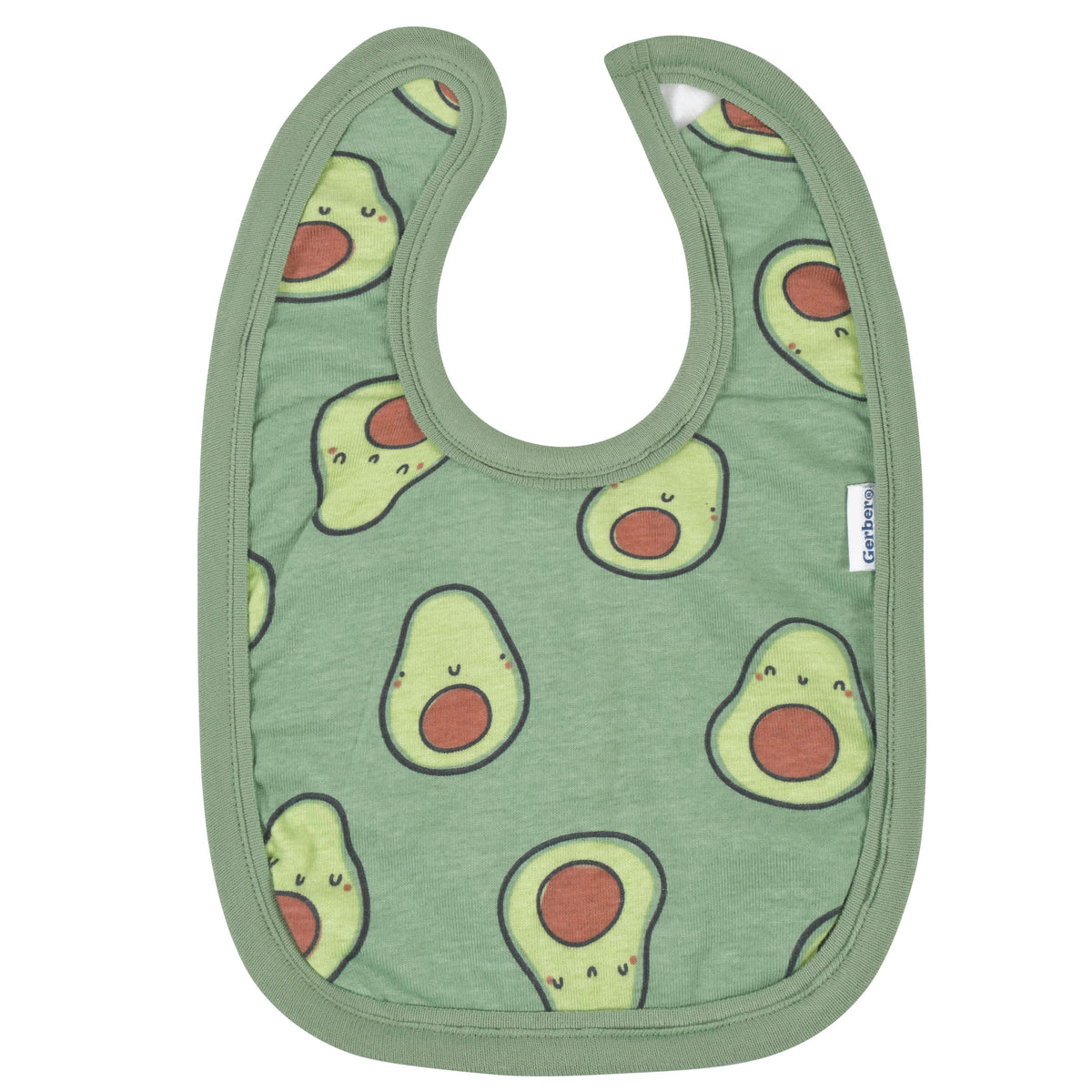2-Piece Baby Neutral Avocado Bibs & Burp Set, view 3