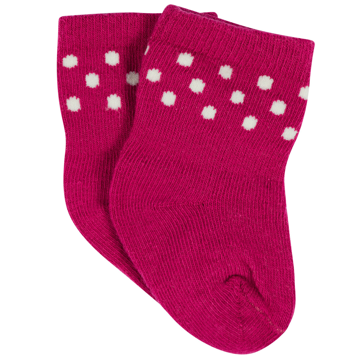 12-Pack Baby & Toddler Girls Floral Fox Jersey Crew Wiggle Proof Socks, view 6