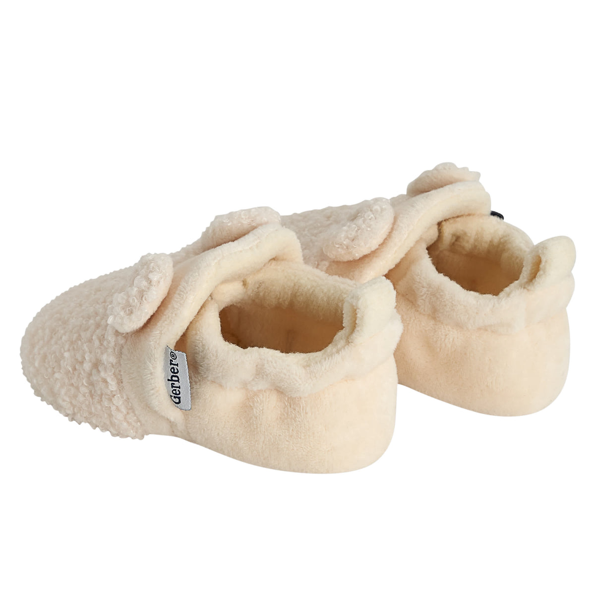 Baby Neutral Ivory Sherpa Booties, view 5