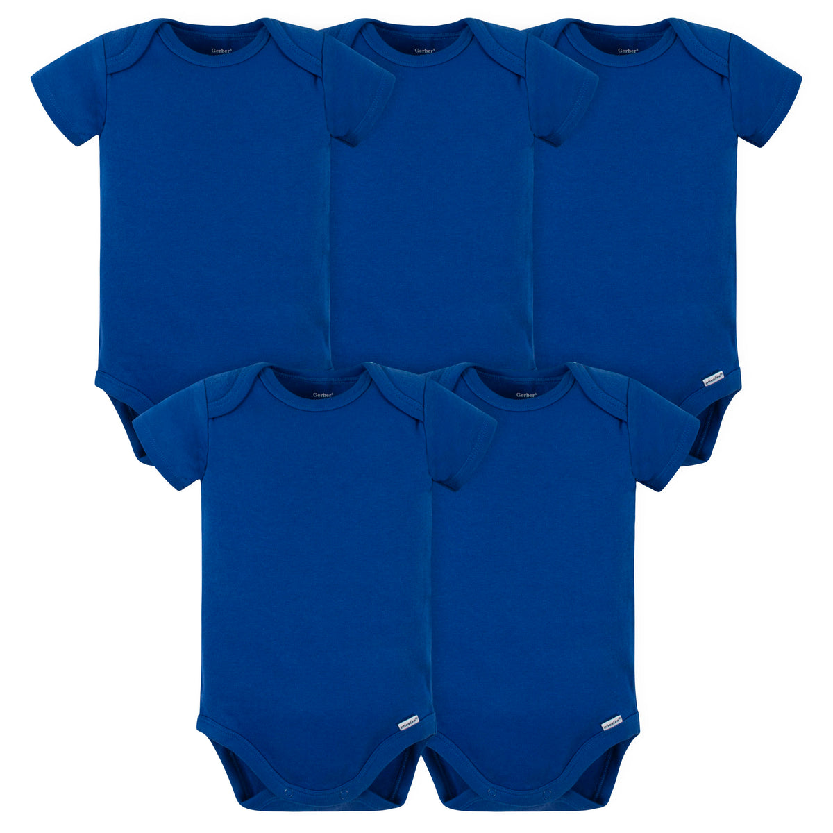 5-Pack Royal Blue Premium Short Sleeve Onesies Bodysuits