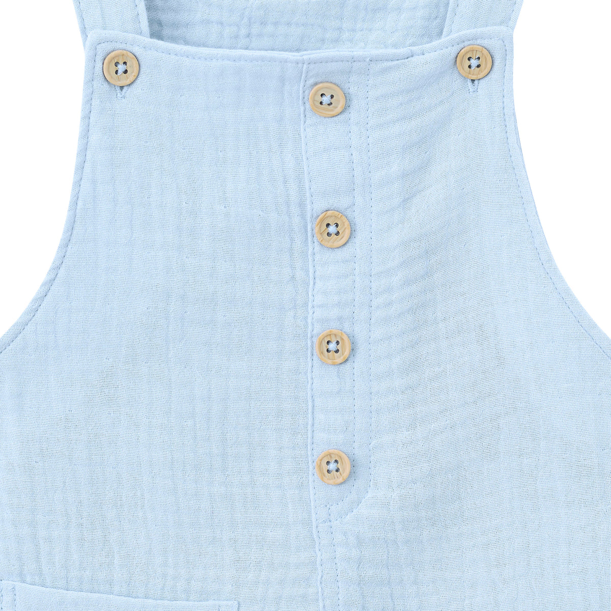Infant & Toddler Blue Gauze Shortall, view 2