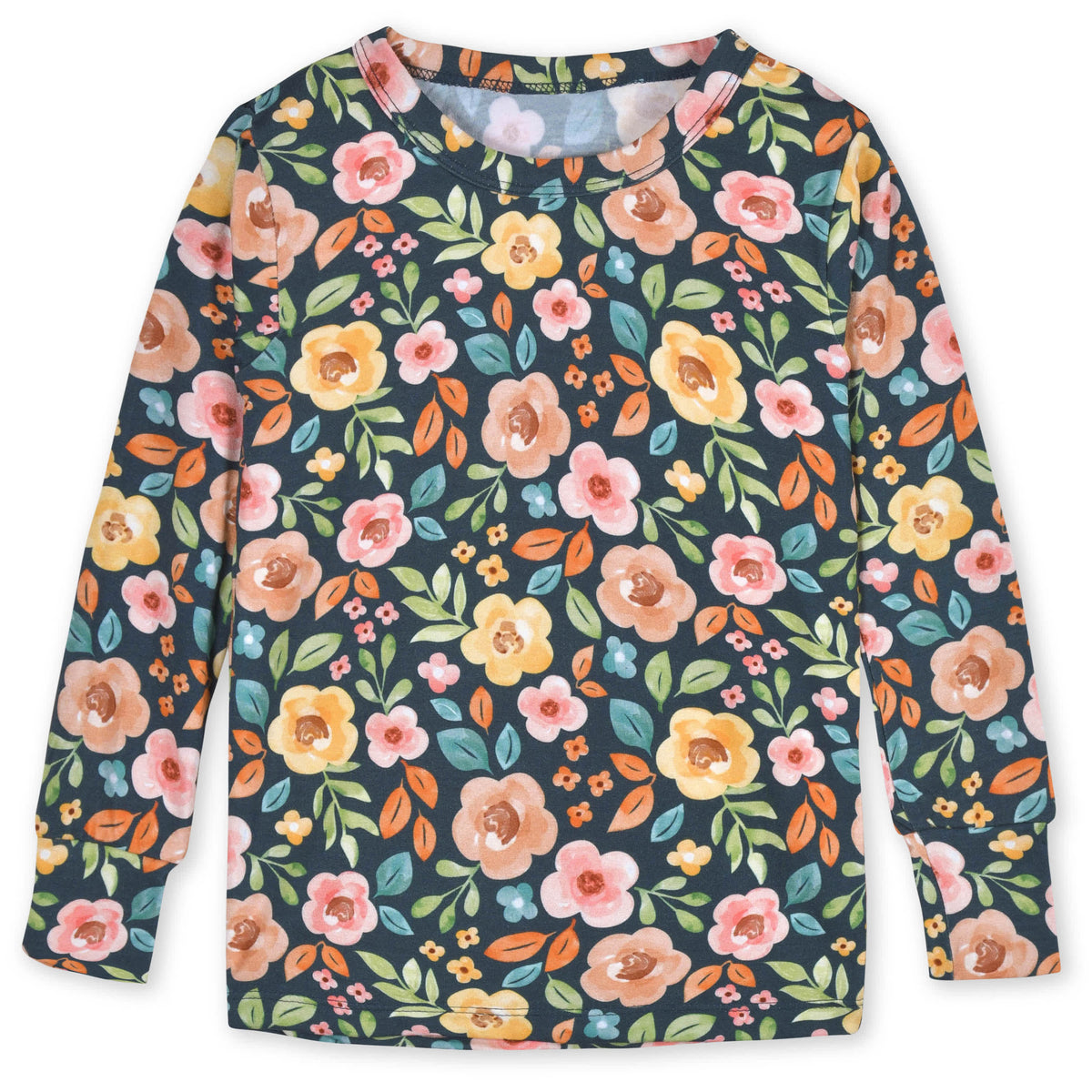 2-Piece Infant & Toddler Girls Midnight Floral Buttery Soft Viscose Made from Eucalyptus Snug Fit Pajamas, view 4