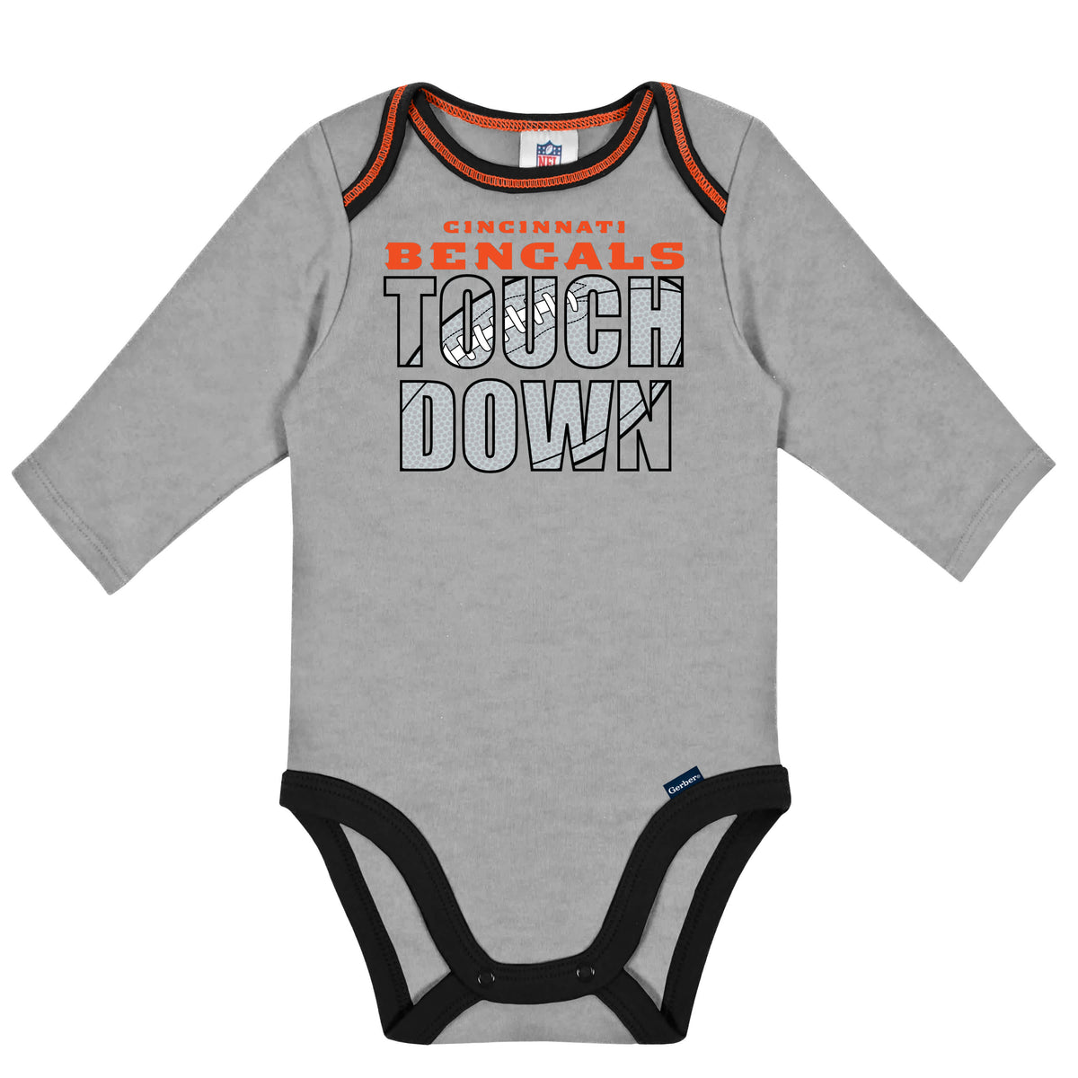 2-Pack Baby Boys Bengals Long Sleeve Bodysuits, view 2