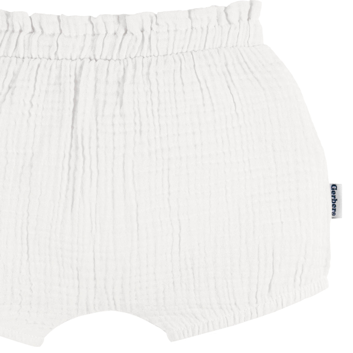 3-Pack Baby Girls Brown/Dot/White Gauze Bubble Short, view 3