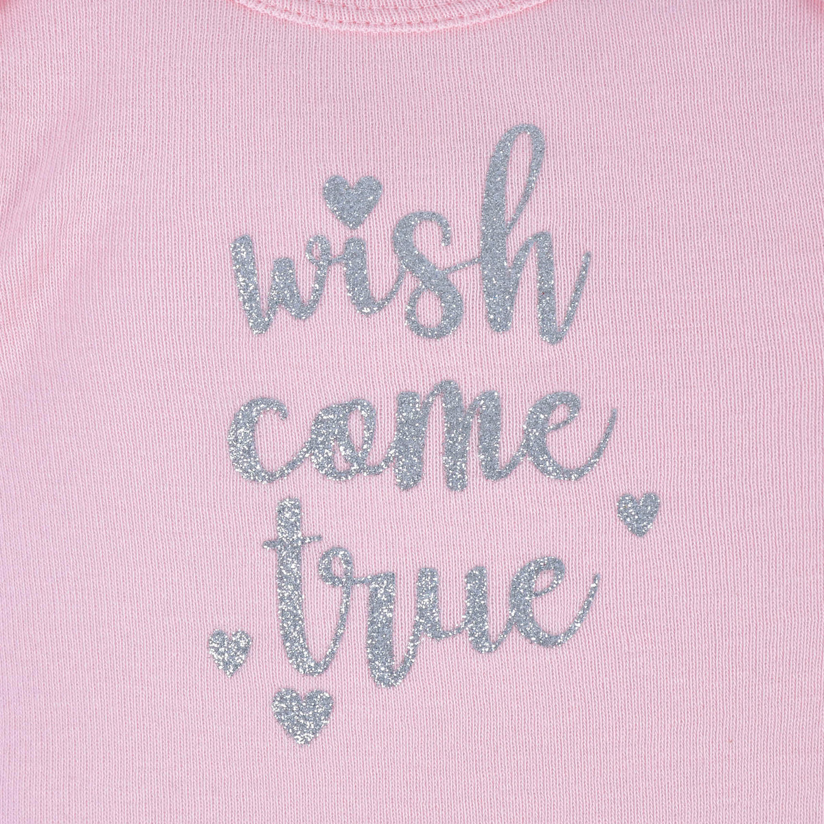 3-Piece Baby Girls Bunny Onesies Bodysuits & Pants Set, view 3