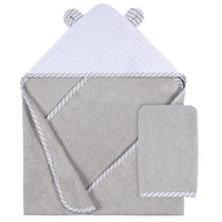 2-Pack Baby Boys Bear Hooded Towel and Washcloth Mitt Set